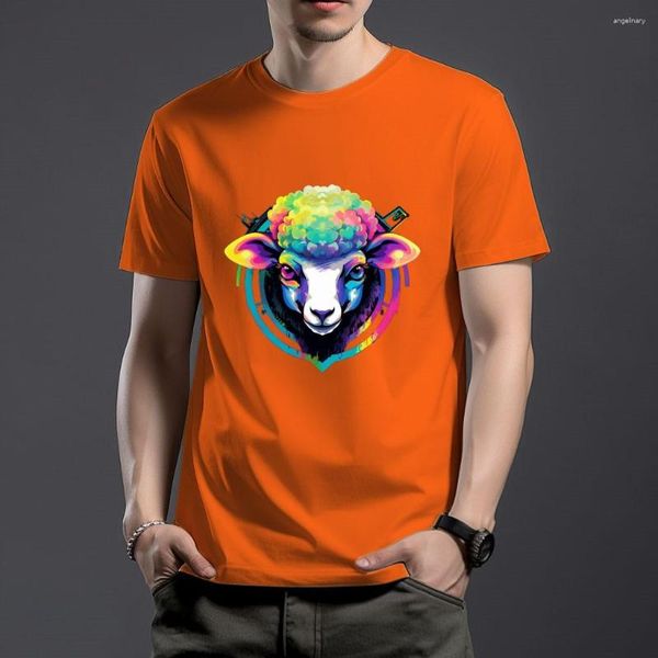 T-shirt da uomo WSFEC S-4XL Camicia oversize per uomo Abbigliamento Estate Cotone manica corta Allentato Casual Sport Top Animal Sheep Graphic Tshirt