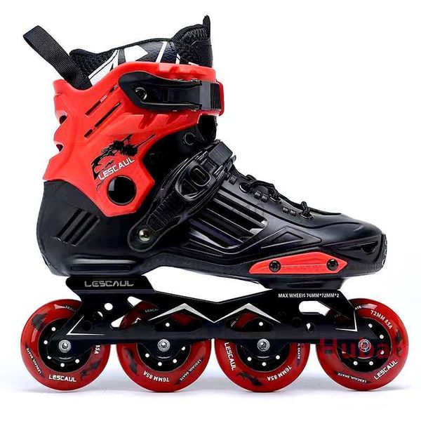 Patins em Linha LESCAUL Adulto Jovem Profissional Lazer Patins em Linha Patins em Linha Patinação Artística em Rock Vermelho Branco Preto Patins em Linha HKD230720