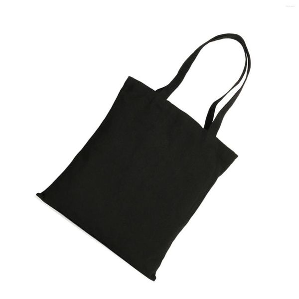 Sacos de armazenamento bolsa de lona feminina simples ombro em branco grande capacidade para uso de estudo de trabalho