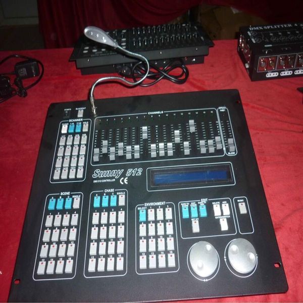 Novo Sunny Dj Controller Sunny512 Light Console 512 Dmx Channels Control 32 Moving Head Lights 2 interface de saída dmx controller299Z