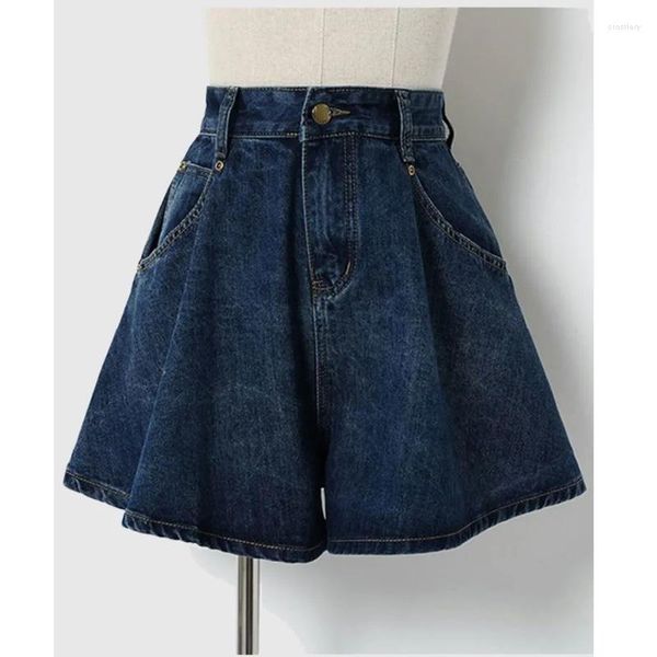 Frauen Shorts Net Infrarot Tragen Dünne Lose 2023 Sommer Dünne Hohe Taille A-linie Breite Bein Denim Mode Koreanische Ausgabe ins