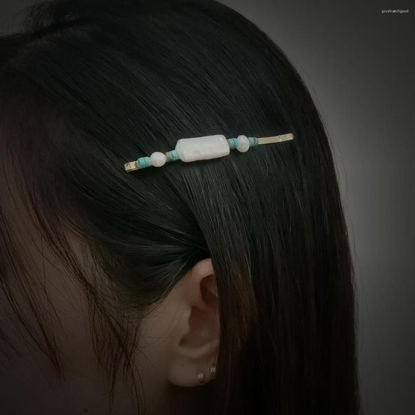 Haarspangen Boho Barock Perle Türkis Perlen Haarspangen Damen Clip Haarklammern Accessoires Mädchen Schmuck Handgefertigte Modenadeln
