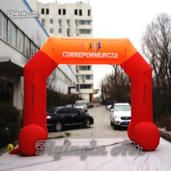 Portão de entrada inflável personalizado para corrida esportiva 6 m 8 m 10 m 12 m 14 m de largura grande arco de publicidade ar soprado arco para evento ao ar livre195P