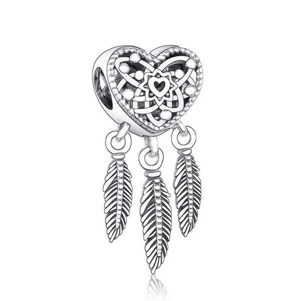 Fit Original Pandora Charm Bracelet Autentico 100% 925 Sterling Silver Dream Catcher Feather Bead per fare le donne Berloque 2021266o