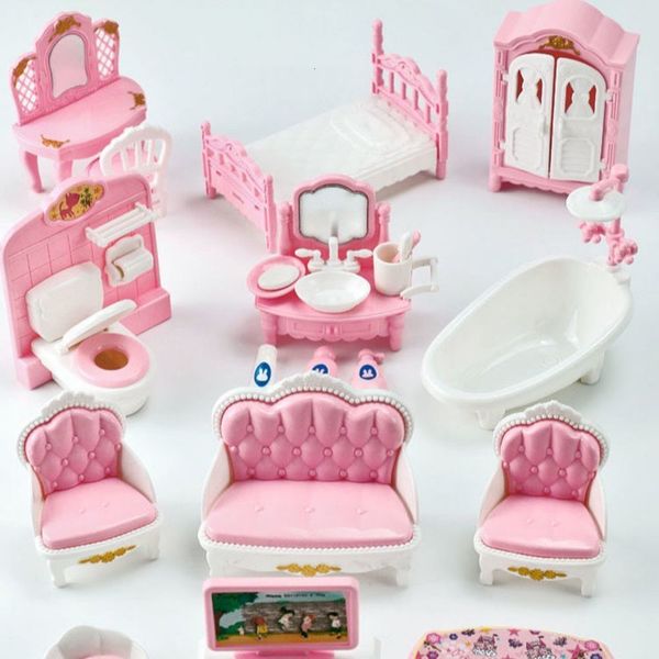Ferramentas Oficina Bonito Kawaii Rosa 10 Itens/lote Miniatura Casa de Bonecas Móveis Acessório Crianças Brinquedos Cozinha Cozinhar Coisas Para Meninas Presentes 230720