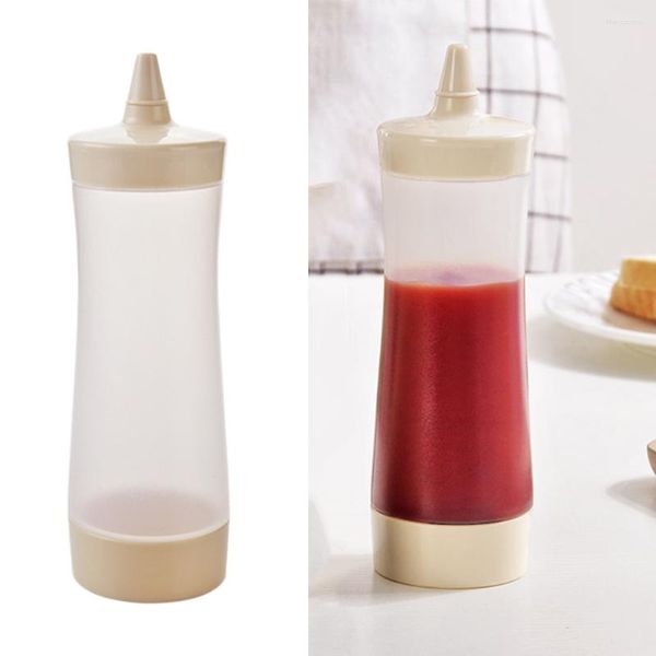 Set di stoviglie 3 pezzi Bottiglia di aceto Ketchup Contenitori per insalata Bocca appuntita Mini bottiglie di plastica