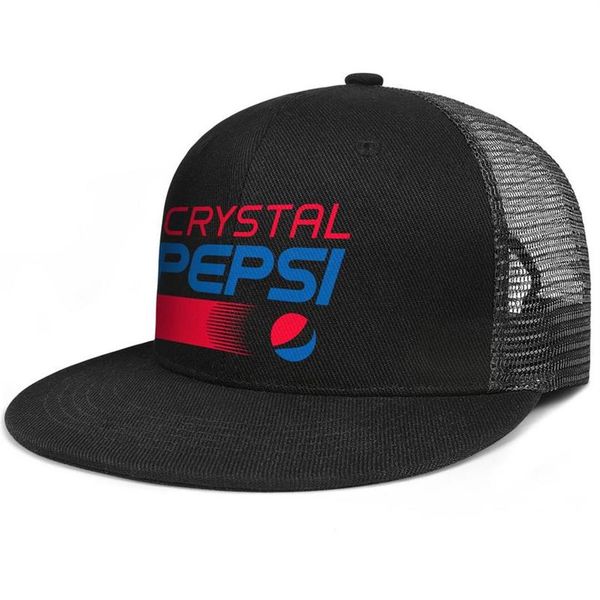 Pepsi Crystal Unisex Flat Brim Trucker Cap Designer Running Baseball Hats Vintage Pepsi-Cola Vintage Logo Live Local Logo Original262e