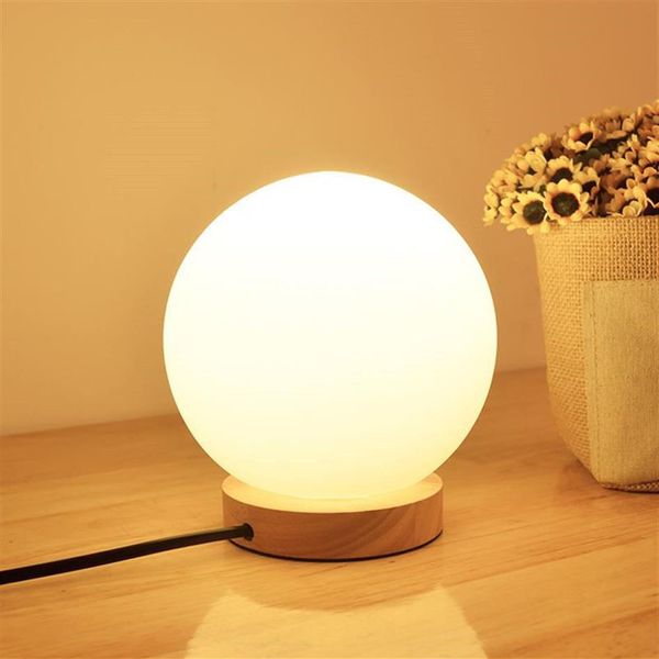 Globo redondo moderno de vidro LED mesa de chão iluminação de mesa lâmpada branca para quarto bar sala de estar iluminação de casa 241K