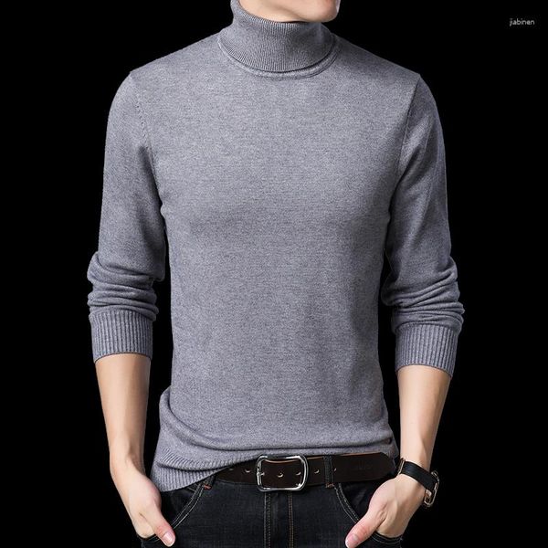 Maglioni da uomo 2023 Mens dolcevita uomo autunno inverno lavorato a maglia caldo uomo sottile moda pullover maglione stretch maglieria top