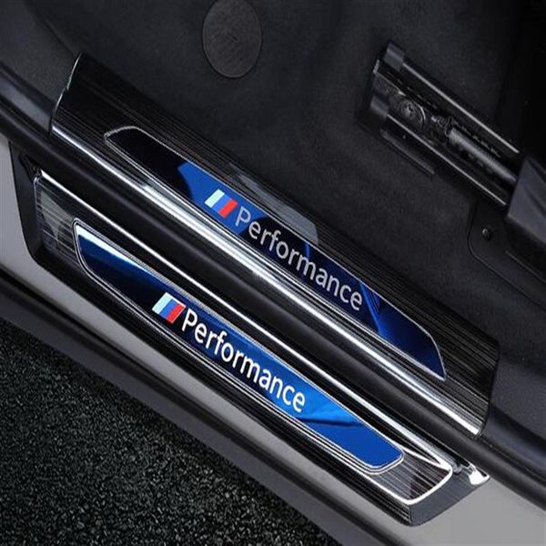 Aço inoxidável de alta qualidade 8 soleiras da porta do carro decoração guarnição placa de proteção 2 placa de proteção do tronco traseiro para BMW X1 F48 240o