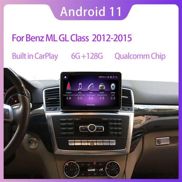 Android 11 '' Qualcomm 6G RAM 128G ROM Display da 9 pollici per Benz ML GL Car X166 2012-2015 Sistema di comando Aggiornamento schermo313H