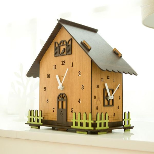 Настенные часы скандинавский дом тип висящих часов молчаливый деревянный пастырский стиль кварц многогранный арт -краск