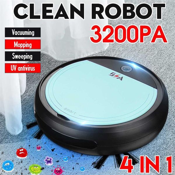 2019Recarregável Smart Robot 4 em 1 3200pa USB Auto Smart Sweeping Robot Esterilizador UV Forte Sucção Varredor Aspiradores 258F