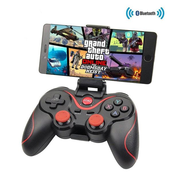 Controladores de jogo Joysticks T3 Gamepad X3 Sem fio Bluetooth Gaming Controles remotos com suportes para Smart Phones Tablets TVs TV bo221Z