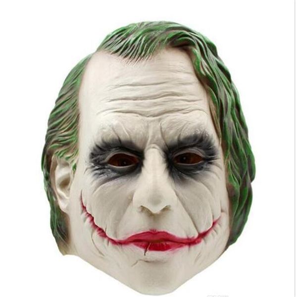 NOVITÀ Maschera da Joker Costume da clown realistico di Batman Maschera di Halloween Maschera per feste in lattice a testa piena di film Cosplay per adulti337U