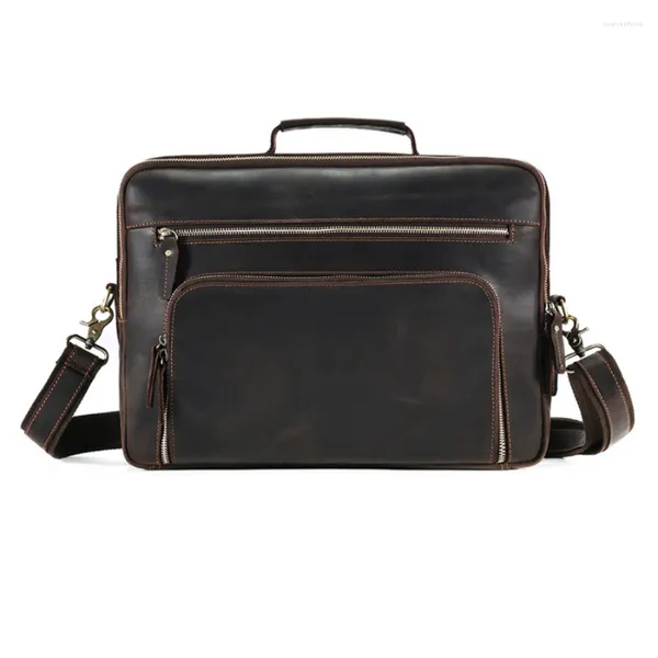 Pastas grandes maletas masculinas de couro genuíno bolsas de escritório para homem bolsa mensageiro 15,6 polegadas para laptop negócios masculinas bolsas de vaca reais