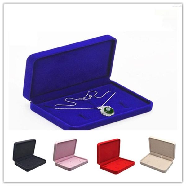 Sacchetti per gioielli 1 pz Grande scatola di velluto Porta espositore Collana Ciondolo Scatole regalo Imballaggio Organizzatore di nozze