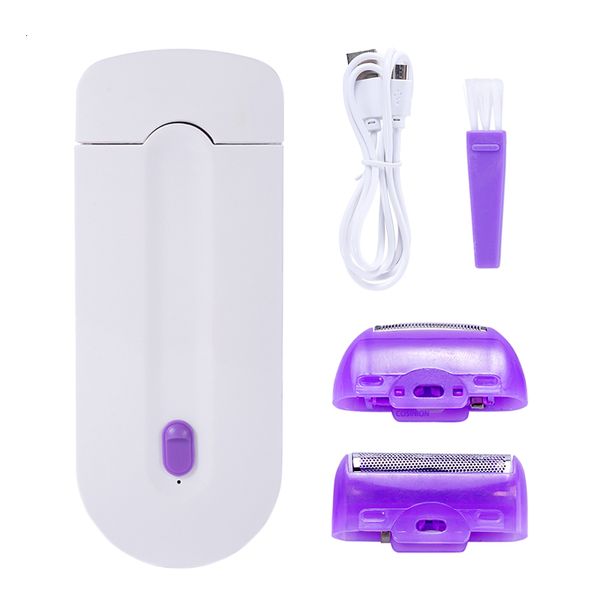 Depilador USB Recarregável Feminino Depilador Portátil Ferramenta de Depilação Rotativa Barbeador Corpo Rosto Perna Biquíni Depilador Labial Removedor De Pelos Laser 230720