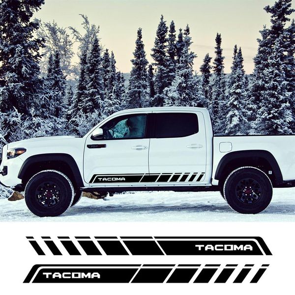 2 PZ Auto Entrambi I Lati Decalcomanie Stile Auto Porta Laterale Gonna Grafici Adesivi In Vinile Della Banda Per Toyota Tacoma Racing Accessori Esterni295O