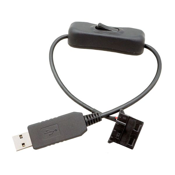 Cavo adattatore di alimentazione per ventola Molex da USB a 4 pin con interruttore ON/OFF Ingresso da 5 V a uscita Cavo connettore 12 V per telaio del computer Ventola di raffreddamento per PC desktop