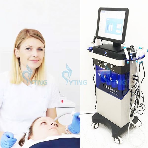 14 in 1 Hydro Dermoabrasione Micryo Dermoabrasione Auqa Acqua Pulizia profonda RF Face Lift Cura della pelle Rimozione di punti neri Apparecchiatura di bellezza