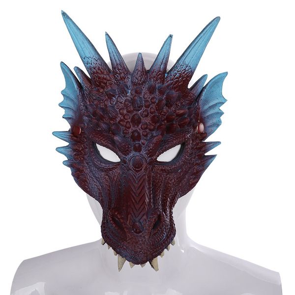 Cosplay Dragon 3D Mask Mardi Gras Monster Horror Halloween Party Supplies Puntelli per costumi Casco schiumoso in PU