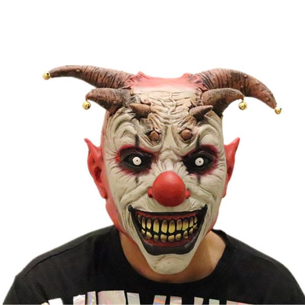 Máscara de Palhaço Dia das Bruxas Horripilante Zumbi Cabeça Cheia Látex para Adolescentes e Adultos