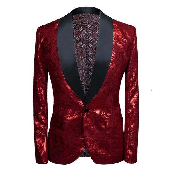Мужские костюмы Blazers костюмы носить хозяин элегантный модный ночной певец Rock Stage Style Casual большой размер 230720