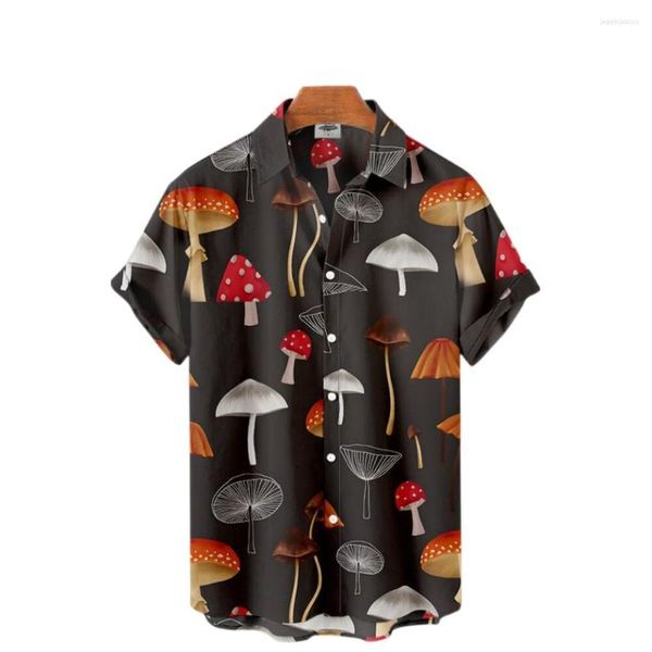 Camicie casual da uomo Camicia a fiori stampata in 3D oversize hawaiana con motivo vegetale estivo Abbigliamento da spiaggia per il tempo libero tropicale Harajuku