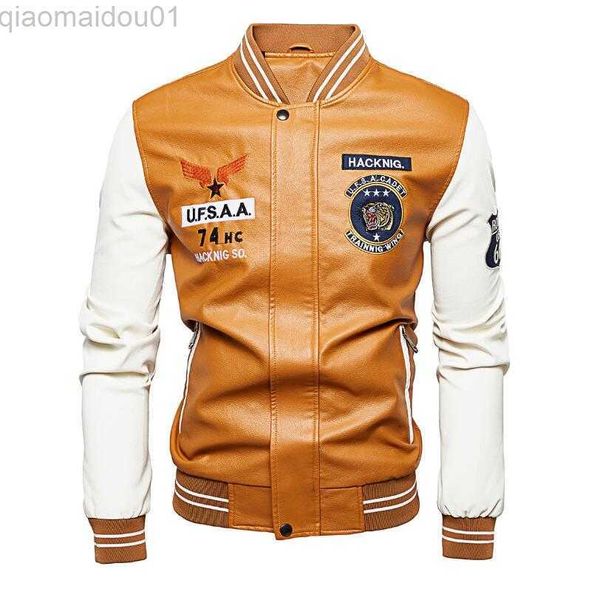 Jaquetas masculinas Jaquetas de couro moto masculinas slim fit Casacos de couro PU de alta qualidade Jaquetas e casacos masculinos Nova moda masculina Jaquetas de couro outono 4XL L230721