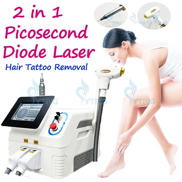 Rimozione del tatuaggio con laser a picosecondi Pigmentazione Trattamento delle lentiggini Depilazione permanente con laser a diodi 808nm per tutti i tipi di pelle