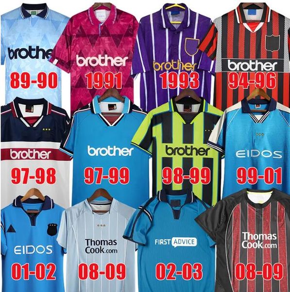 Retro Mans Cities Futbol Formaları 72 97 98 99 00 11 12 1998 1999 2000 2012 2012 Haaland Gallagher Weah Tevez Kun Aguero Dzeko Kompany Vintage Manchesters Gömlekleri Gömlekler