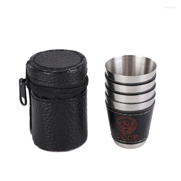 Hip Flasks Casa Viagem ao ar livre Copo de bebida Vinho Cerveja Uísque Canecas 30ml Copo Beber Aço Inoxidável S Copos Copos