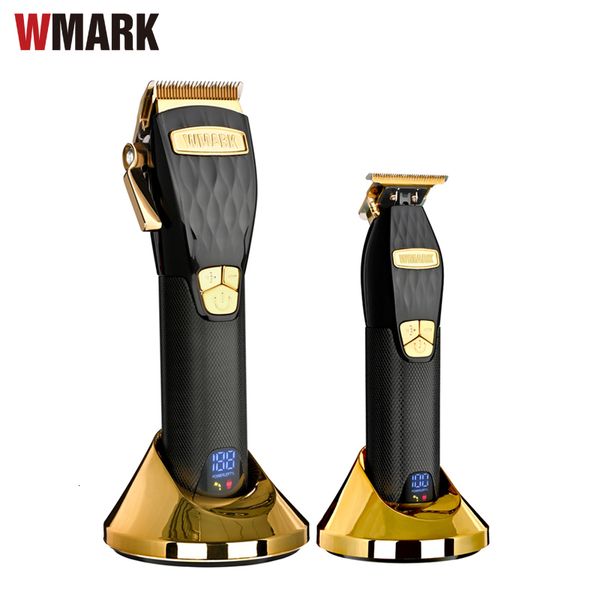 Chegadas do aparador de cabelo WMARK Cordless 5 velocidade de corte Máquina de cortar cabelo NG-2032 2033 com lâmina cônica Aparador de cabelo elétrico com display LCD 230720