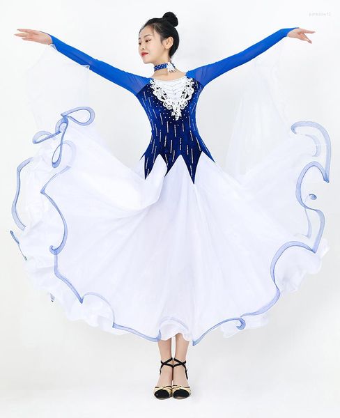 Roupas de Palco Saia de Dança Moderna Vestido de Salão Grande Performance Traje de Competição Valsa Sênior Infantil