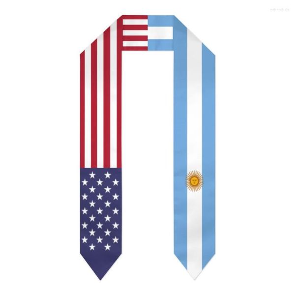 Schals Abschlussschärpe Argentinien USA Vereinigte Staaten Flagge Stola Schals Absolvent Wraps Scraf Internationale Studentenstolzgeschenke