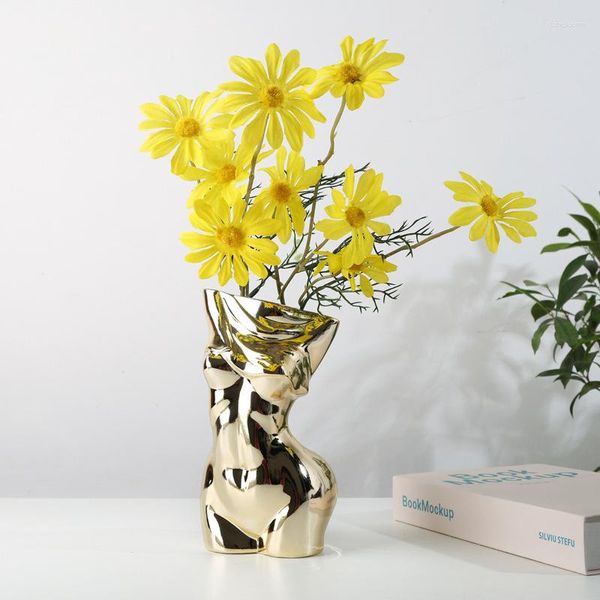 Vazolar İskandinav dekorasyon vücut Vazo Ev Dekoru Moda Seramik Kurutulmuş Çiçekler Modern Oturma Odası