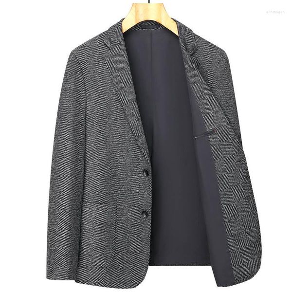 Erkek Suit 2023 Sonbahar ve Kış Moda Yakışıklı Slim Fit Trend Ziyafet All-One Yün Takım Kalın Tek Batı Kat