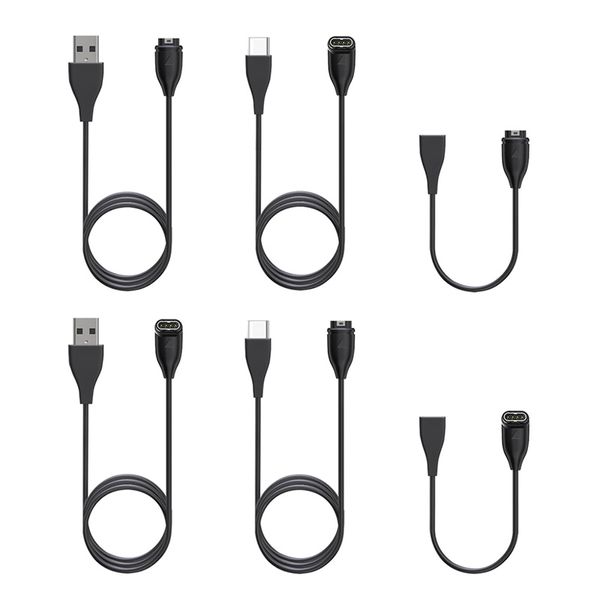 Cabo de carregador de relógio tipo C para Garmin Venu 2 plus Fenix 7S 7X 6S 6X 5S 5X Plus USB C Cabo de carregamento de sincronização de dados Adaptador de energia tipo C