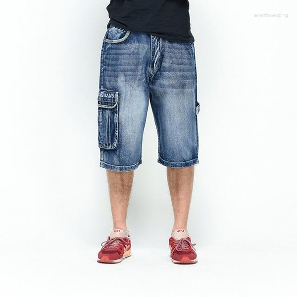 Männer Shorts 3/4 Männer Jeans Vintage Streetwear Fashion Hi Street Denim Baggy Lose Männliche Bermuda Plus Größe 46 44