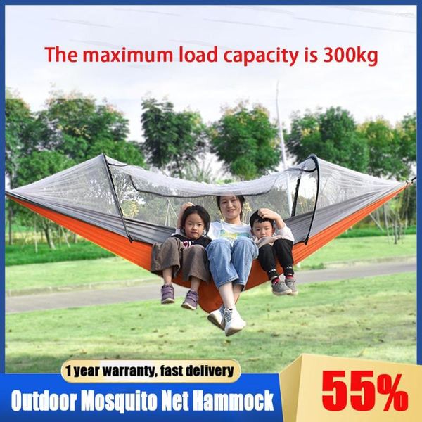 Mobili da campo automatico a apertura rapida paracadute Mosquito Mosquito Amamock Outdoor da campeggio Outdoor Swing Anti-Rollover Rocking Sedia