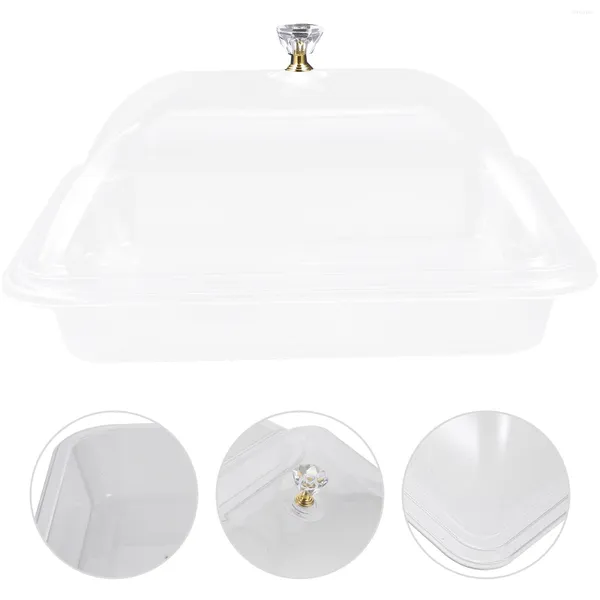 Piatti Condimento Accessori per torte in plastica Vassoio da dessert antipolvere Accessorio per la cena per servire frutta per la casa