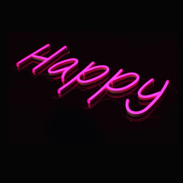 17 14 polegadas Happy Logo Sign Digital Tube LED DMX Tube Color Change Water Signs Neon Signs With Frame2741