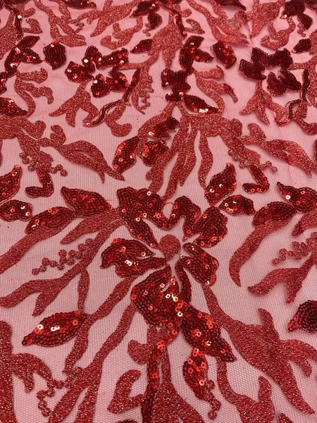 Netzstoff, Spitze, französisches Paillettenkleid, weiblich, dunkelgrün, elegantes Feen-Flitter-Wassermelonenrot, gelblich-braun, neueste rote Stickerei, afrikanische Hochzeit, Party, YQ-6062