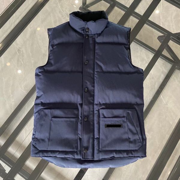 Gilet da uomo Gilet da uomo Gilet con cappuccio Gilet imbottito invernale Cappotti ricamati Distintivo moda High Street Senza maniche Cappotto gilet kaki grigio bianco e nero