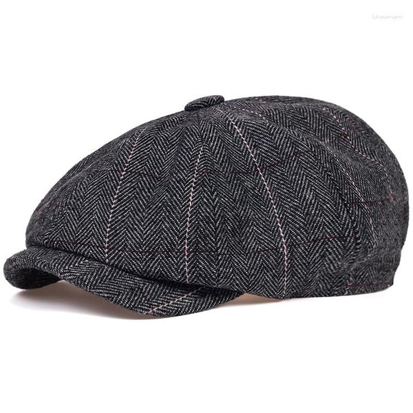 Berretti Unisex Autunno Inverno Sboy Caps Uomini E Donne Caldi Twd Cappelli Ottagonali Per Detective Maschile Retro Flat Tide Gorras