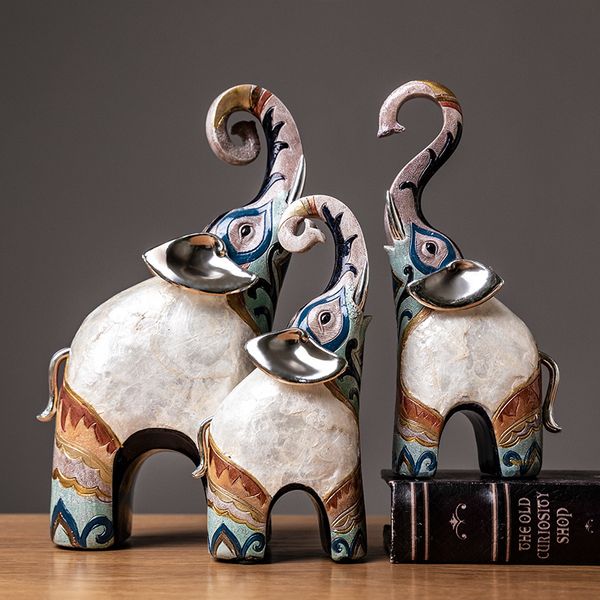 Objetos decorativos estatuetas estilo índia estátua decorativa de elefante estátuas de mesa de escritório decoração de casa estatuetas figuras retrô 230721