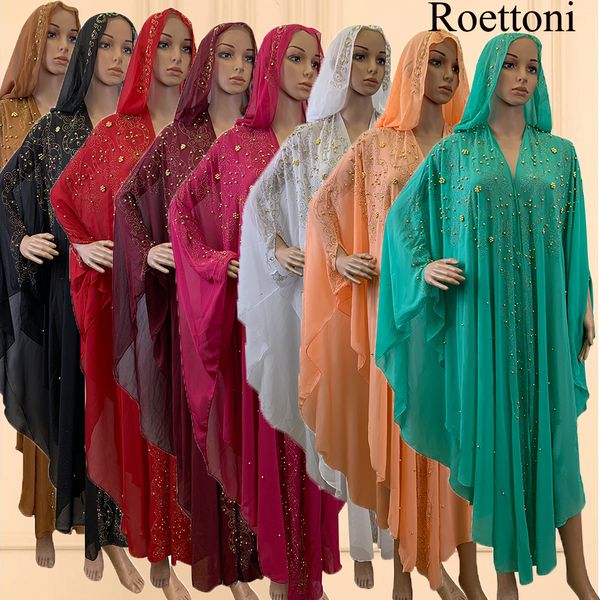 Tendenze di abbigliamento etnico Turchia a Africano Cappucciate Abaya Kaftan Chiffon perde abiti da festa per feste da donna Muslim Boubou Outfit di moda Open 230721
