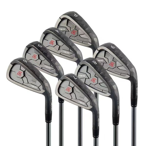 Black Golf Clubs Irons 7pcs Men a destra Set di ferro R/S Acciaio Flex o Grafite