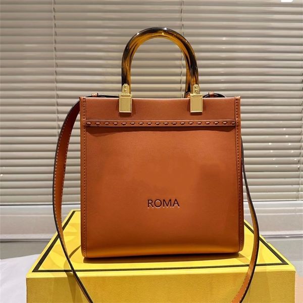 2023 Donna Sun Shine Borse tote bag borsa a tracolla singola piccola borsa a mano Emboss Letter Leather 5A Quality